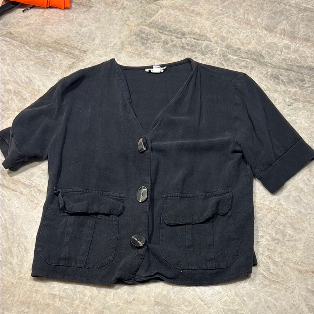 Black Button-Up Cardigan